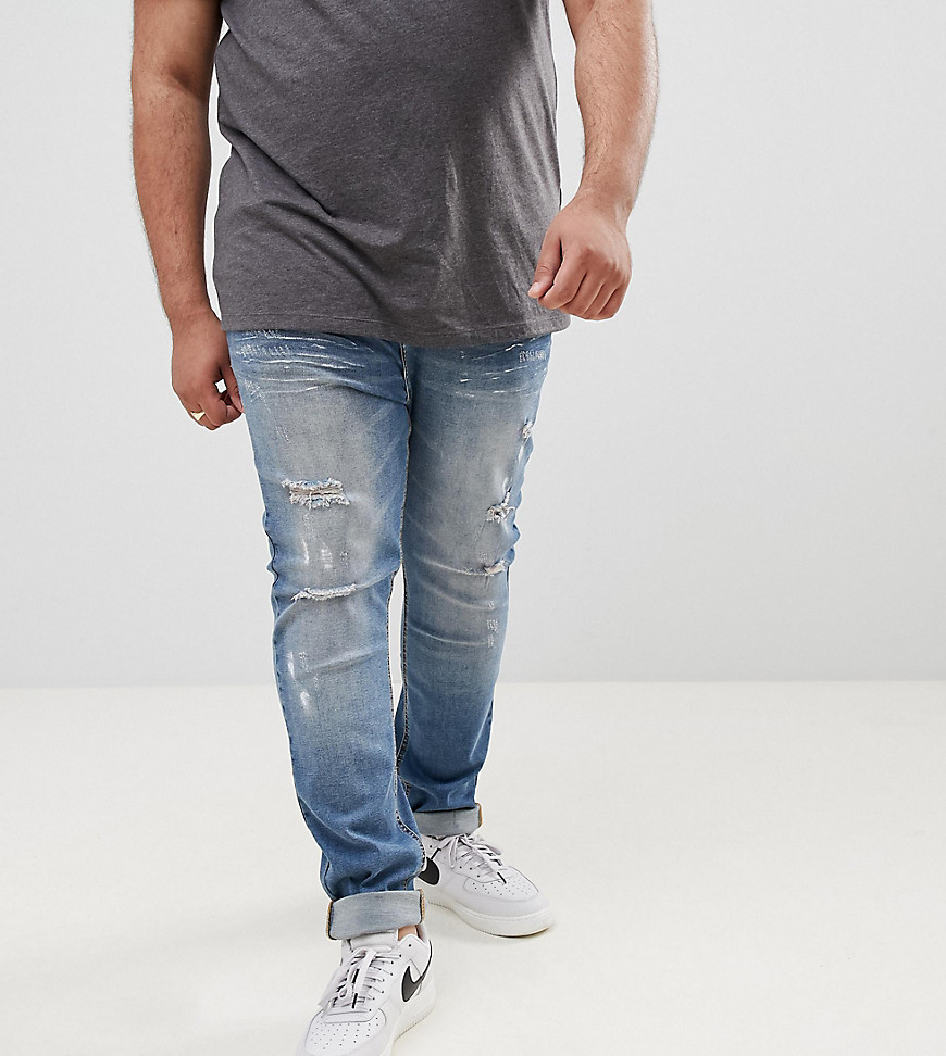 Sixth June – Mellanblå, tvättade jeans med slitningar – Endast hos ASOS
