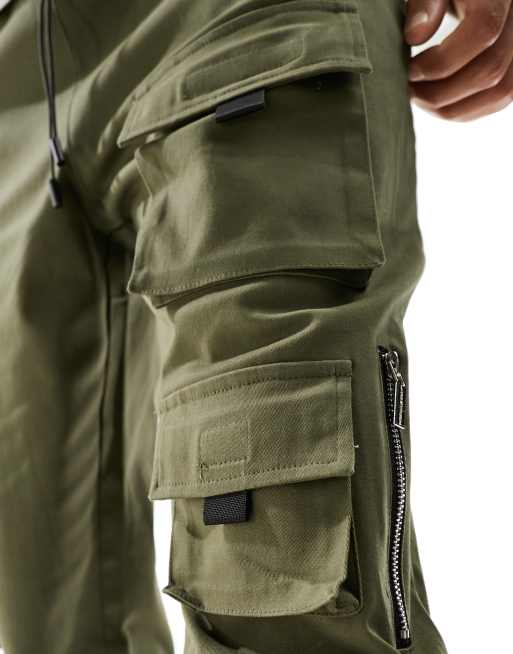Sixth June multi cargo pants in khaki | ASOS