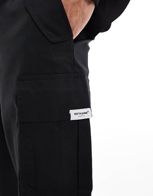 Sixth June multi pocket cargo pants in black - part of a set Sixth June multi pocket cargo pants in black - part of a set