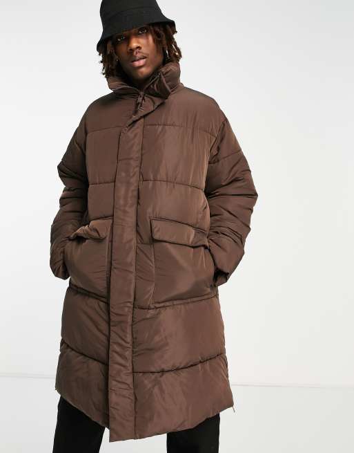 Asos long quilted coat on sale