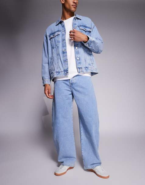 Sixth June oversized balloon denim jeans in lightwash blue