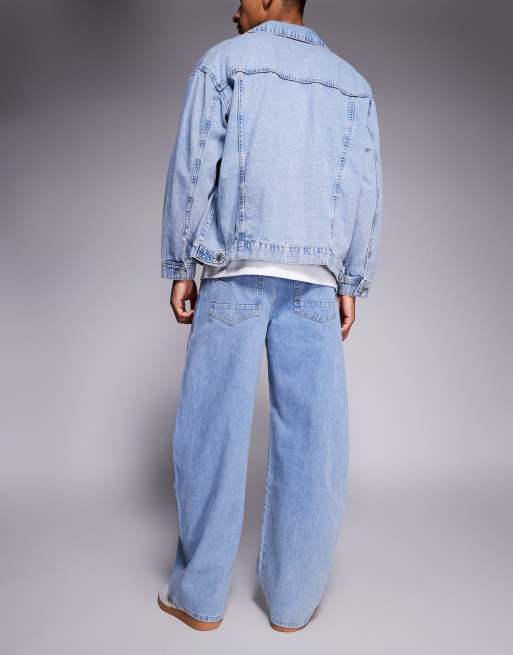 Sixth June oversized balloon denim jeans in lightwash blue, 3 of 5