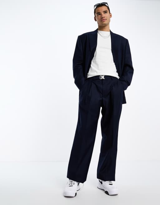 Weekday uno oversized suit pants in brown