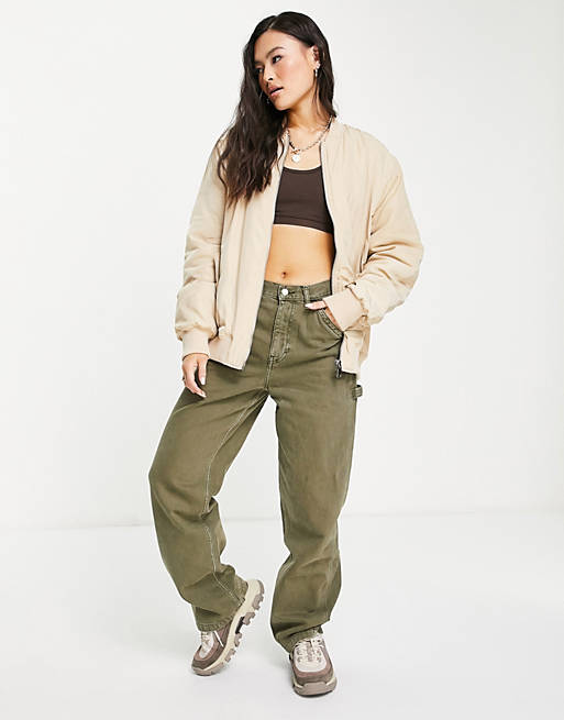 Sixth June oversized bomber jacket with contrast lining