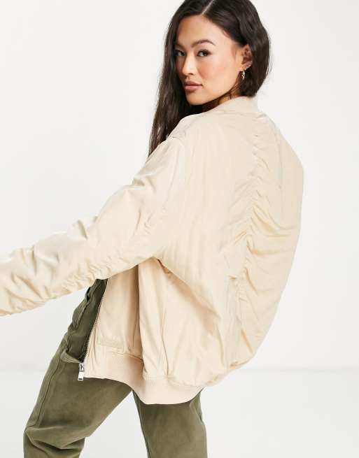 Sixth June oversized bomber jacket with contrast lining ASOS