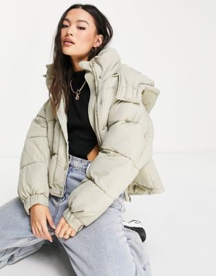 Sixth June oversized cropped hooded puffer coat