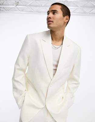 Sixth June oversized double breasted suit jacket in white