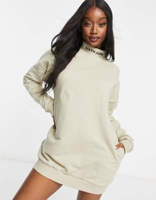 beige sweatshirt dress