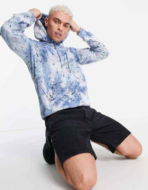 Sixth June sweatsuit in blue tie dye with bandana print ASOS