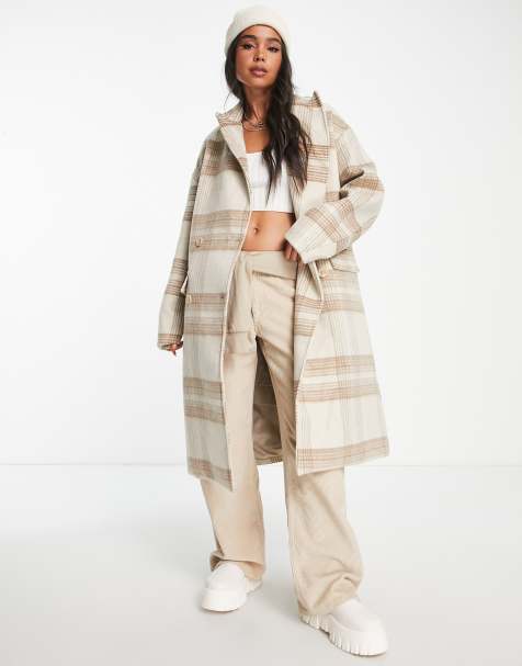 Sixth June cropped puffer jacket with cross body bag in beige