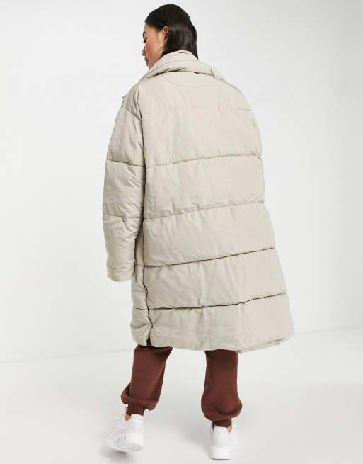 Sixth June oversized longline puffer coat with pocket detail, 2 of 4