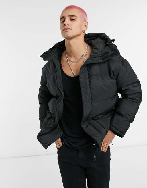 Sixth june puffer hot sale jacket in black