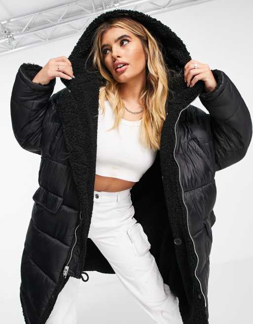 Lined shop puffer coat