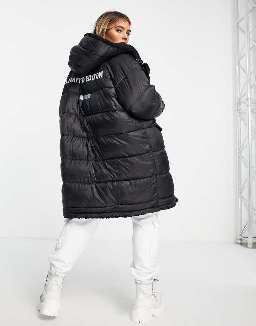 Puffer coat outlet with sherpa lining