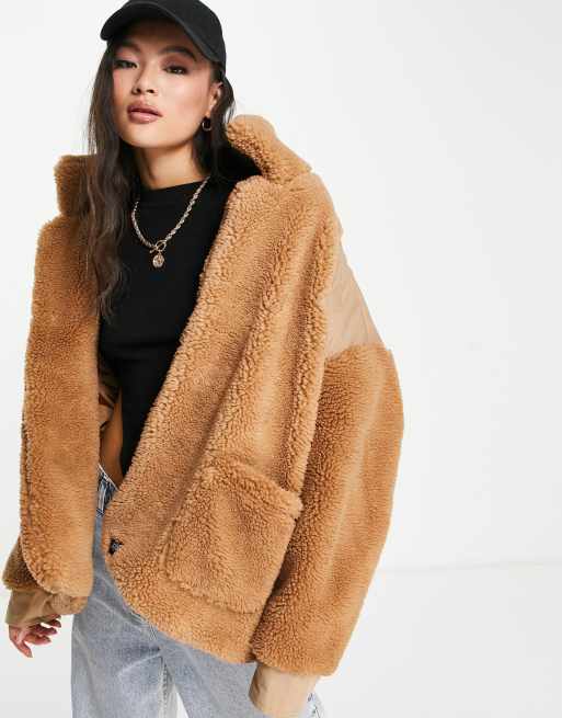 Oversized sherpa clearance coat