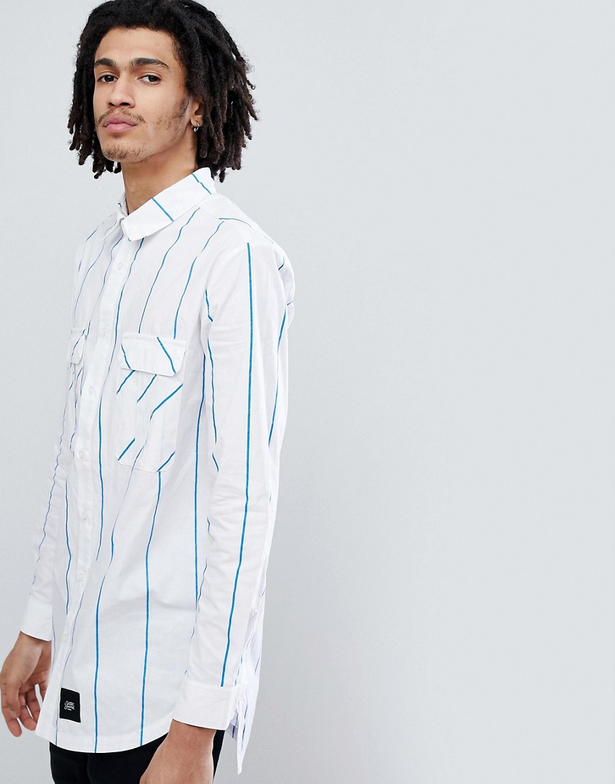 Sixth June Oversized Shirt With Blue Stripes