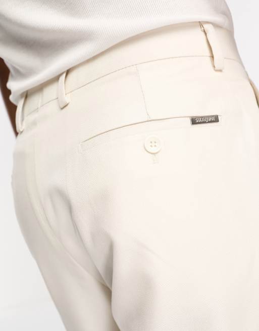 Jack & Jones Originals wide fit suit pants in beige