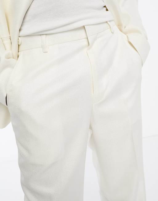 Jack & Jones Originals wide fit suit pants in beige