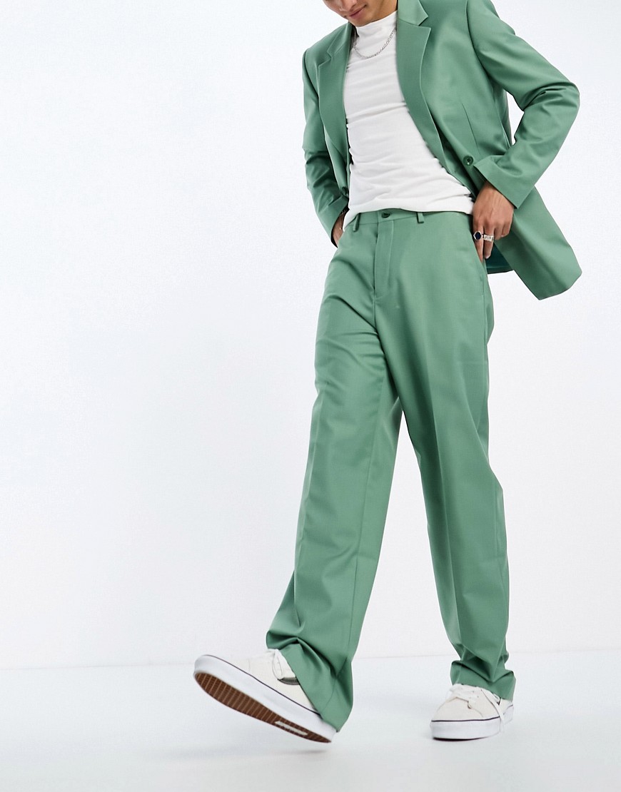 Sixth June oversized suit trousers in sage green