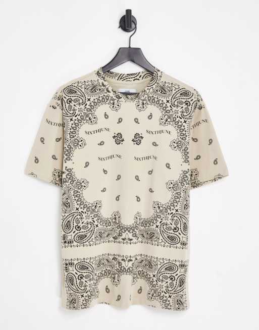 ASOS DESIGN t-shirt with all over bandana print, ASOS