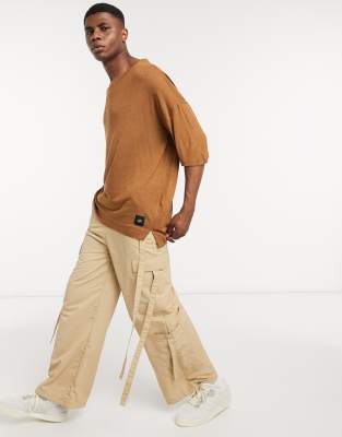 Sixth June oversized t-shirt in camel - ASOS Price Checker