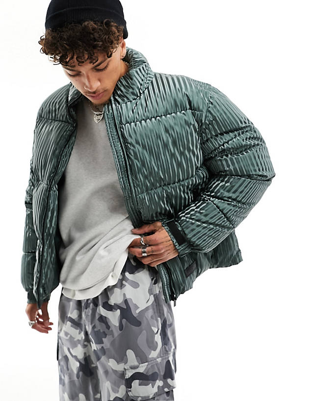 Sixth June - padded texture jacket in green