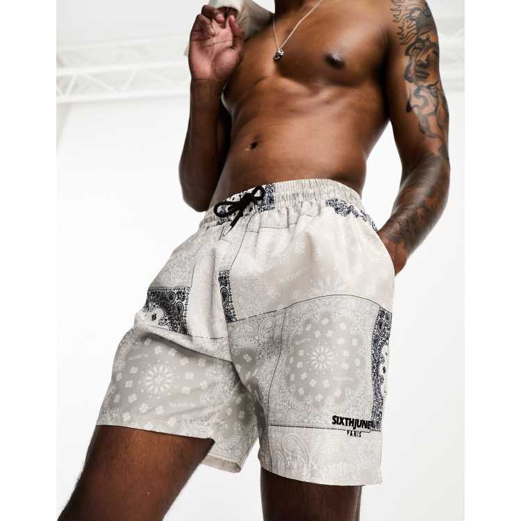 MECH-ENG Men's Paisley Shorts Mesh Gym Basketball Shorts Athletic Print  Bandana Shorts(Black Medium) at  Men's Clothing store