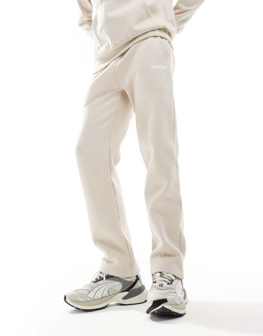 Sixth June - Pantalon de jogging d'ensemble droit avec imprimé - Beige, 5 de 5