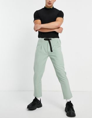 Pantalons skinny Sixth June - Pantalon skinny à ceinture - Vert cendré