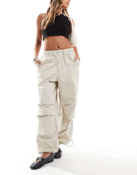 Sixth June parachute trousers in off-white - view 1