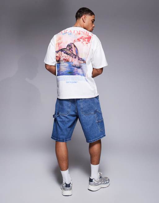 Sixth June paradisio motif back print t-shirt in white, 3 of 4
