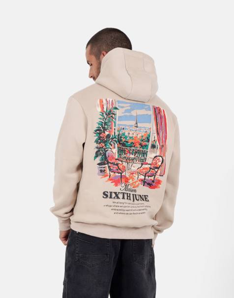 Sixth June - Paris View - Felpa con cappuccio beige - view 1
