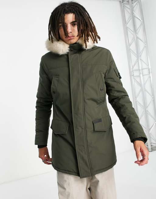 Sixth june hooded parka with faux store fur hood