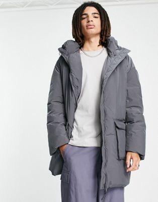 Sixth June parka with oversized pockets in grey