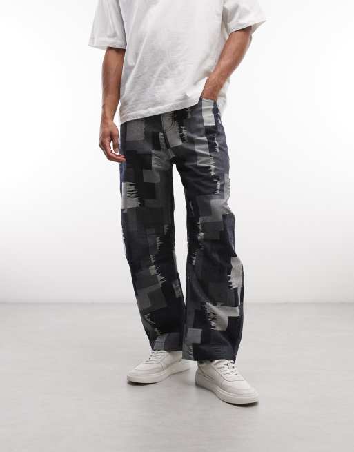 Sixth June patchwork denim trousers in blue, 2 of 5