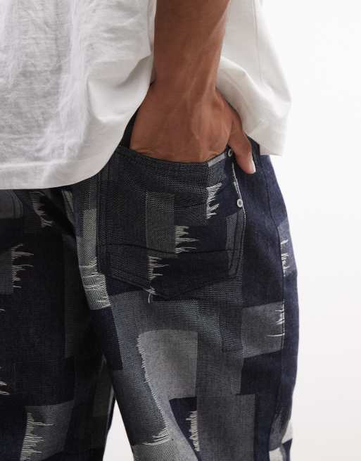 Sixth June patchwork denim trousers in blue, 5 of 5