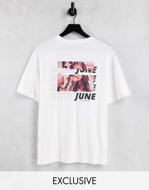 Sixth June photo call back print oversize t-shirt in white