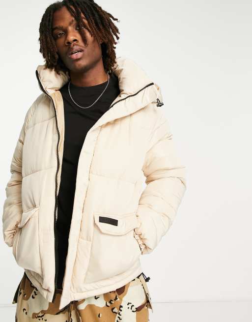 Sixth June - Piumino oversize beige con maniche raglan