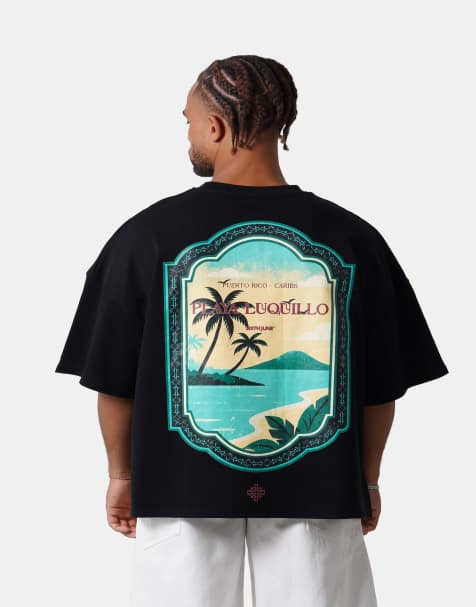 Sixth June - Playa Luquillo - Camiseta negra de manga corta con estampado - view 1
