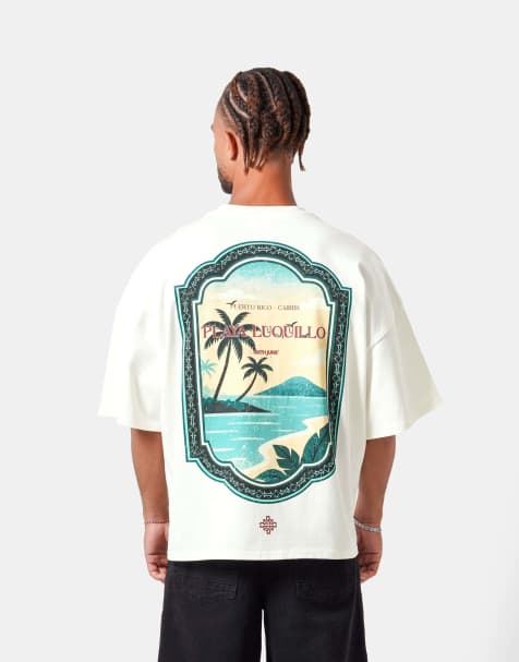 Sixth June - Playa Luquillo - T-shirt a maniche corte bianco sporco con stampa - view 1
