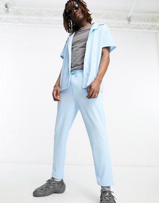 Sixth June plisse trousers in blue