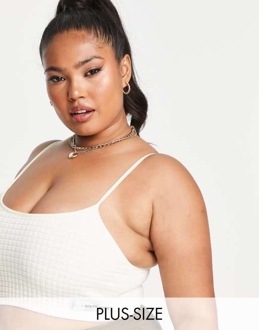 Sixth June Plus micro bralet in waffle co-ord