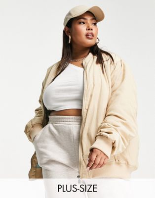 Sixth June Plus oversized bomber jacket with contrast lining - ASOS Price Checker