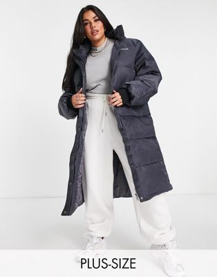 Sixth June Plus oversized longline puffer coat with logo lining - ASOS Price Checker