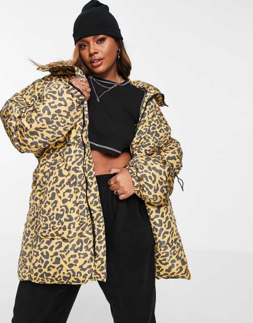 Sixth June Plus oversized longline puffer jacket with toggle waist, 3 of 4