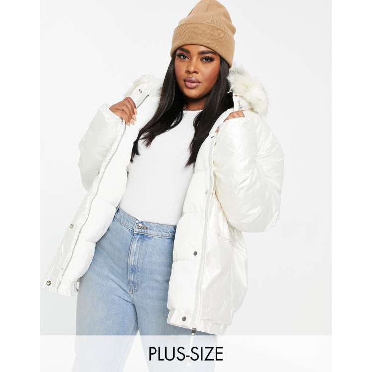 Sixth June oversized retailer parka coat with faux fur hood