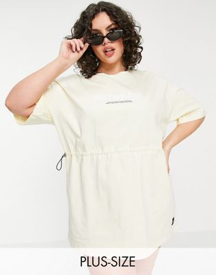 Sixth June Plus toggle waist t-shirt dress with front logo - ASOS Price Checker