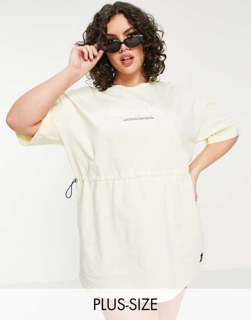 Sixth June Plus toggle waist t-shirt dress with front logo