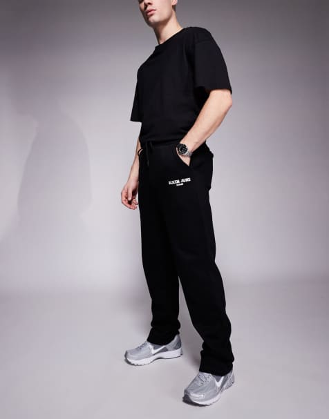 Sixth June printed motif straight leg jogger in black - view 1
