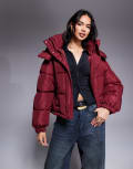[Sixth June] Sixth June puffer coat with hood in burgundy-Red L BURGUNDY